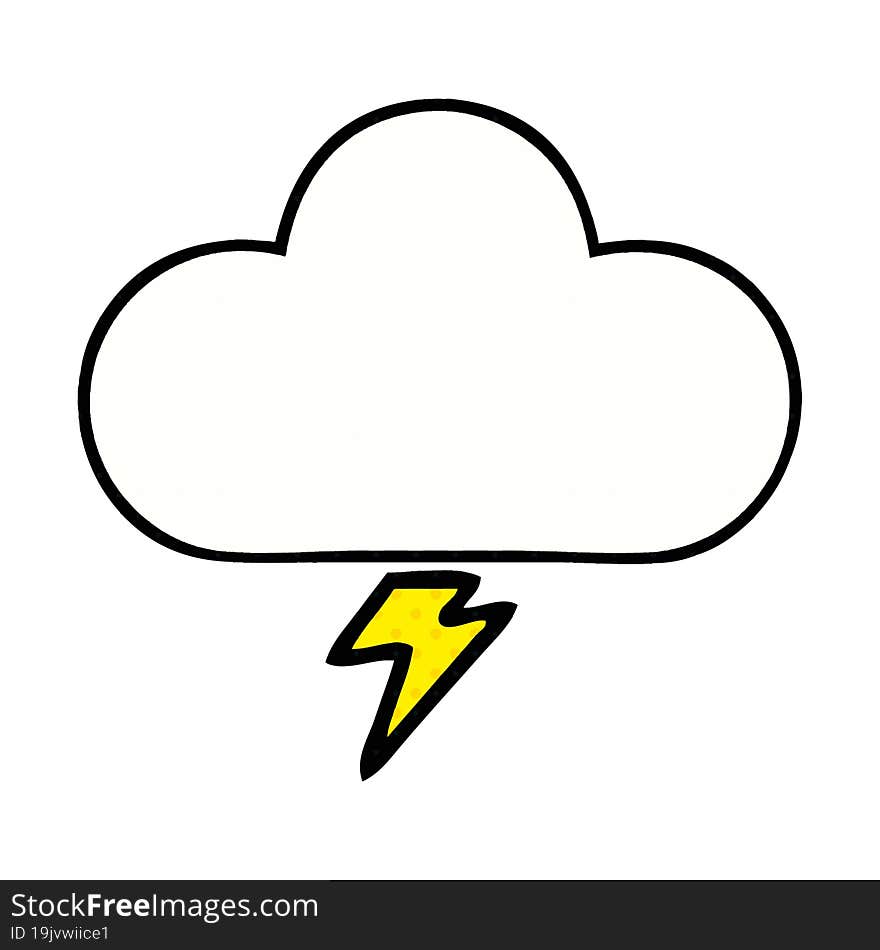 comic book style cartoon thunder cloud