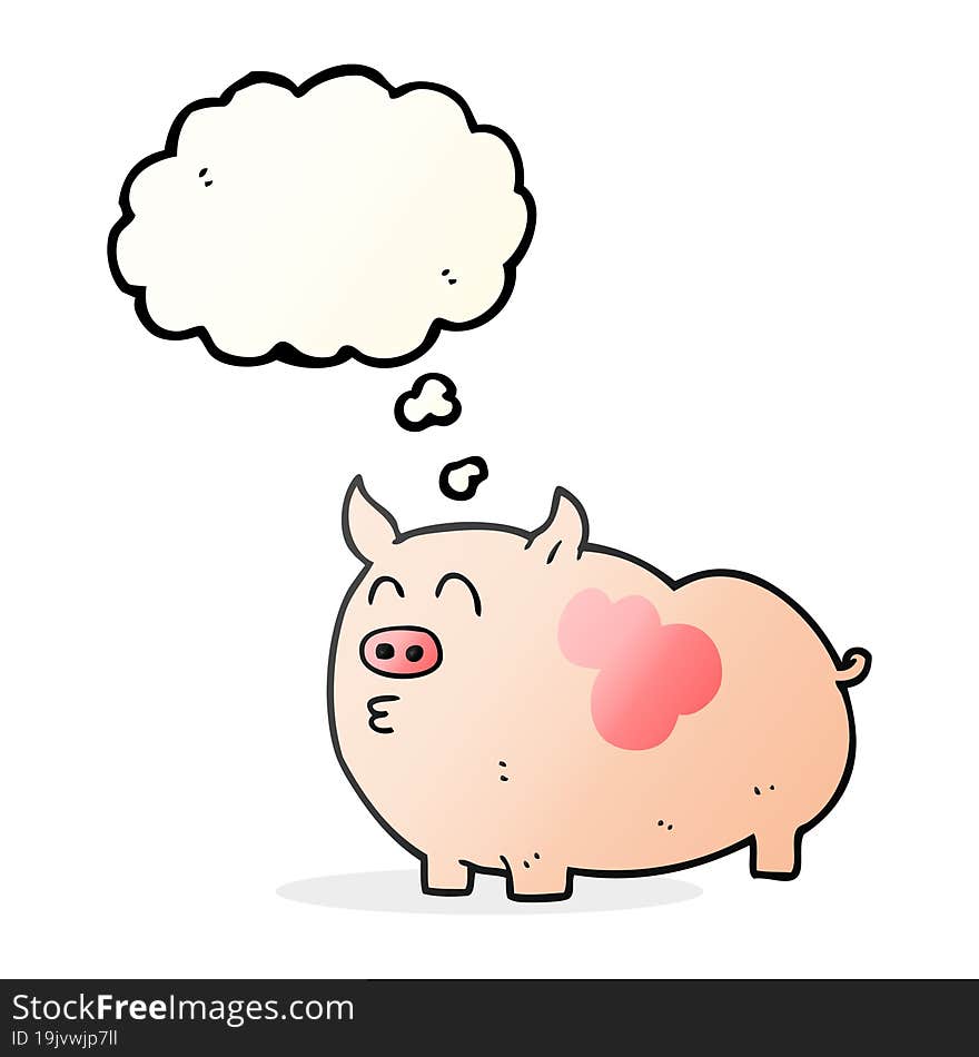 Thought Bubble Cartoon Pig