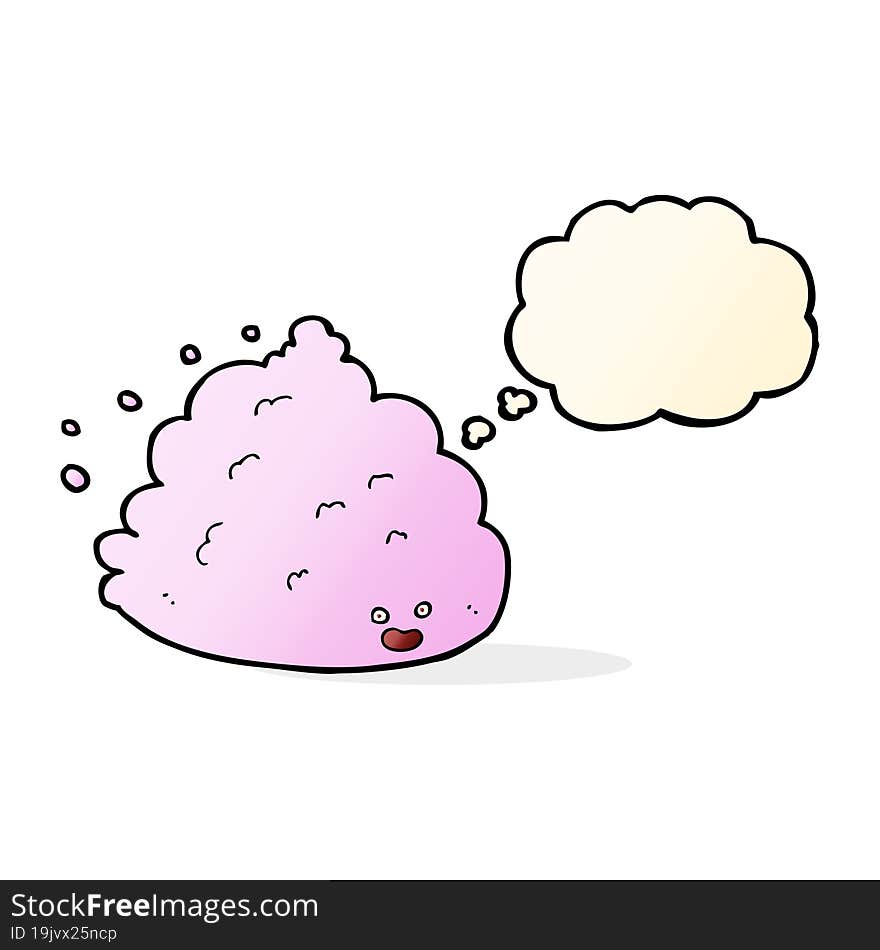 cartoon cloud character with thought bubble