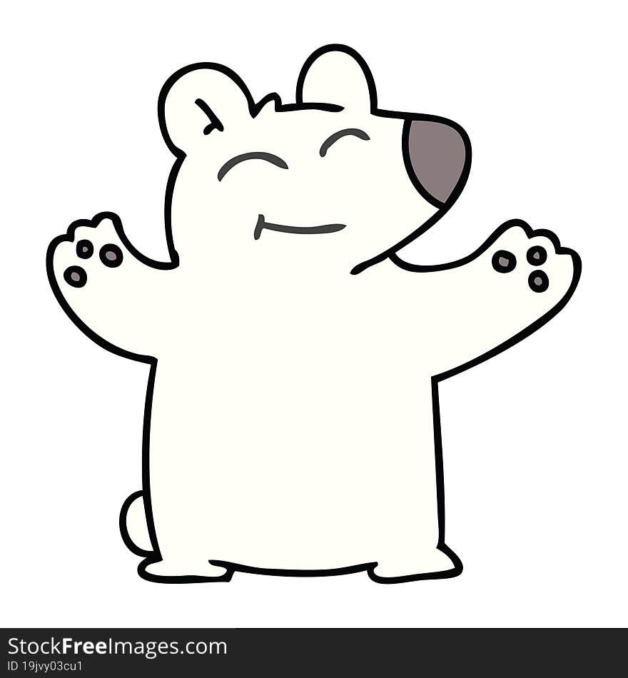 quirky hand drawn cartoon polar bear