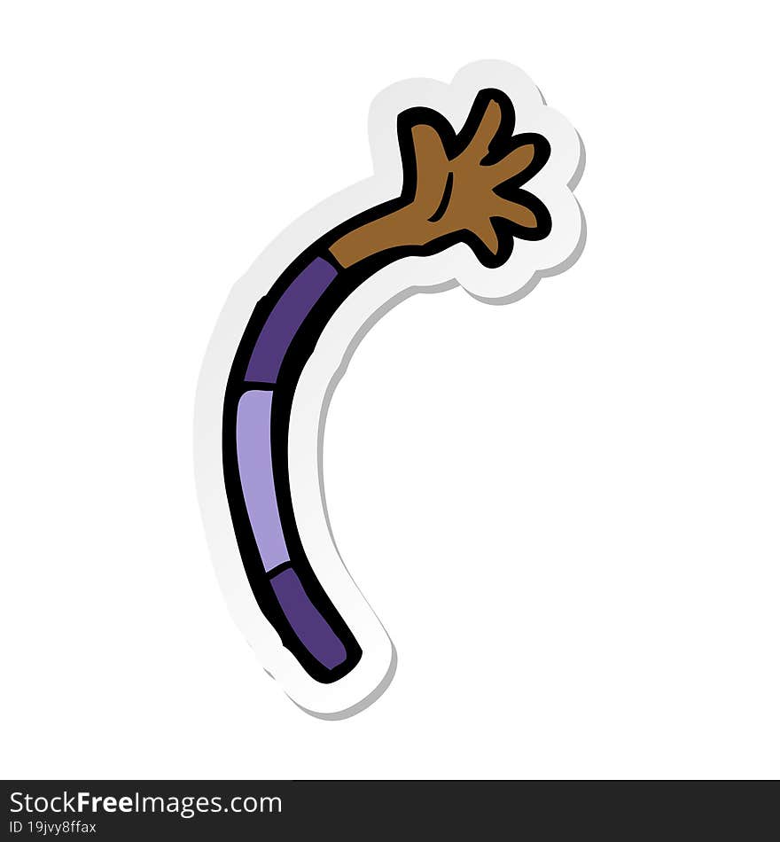 sticker of a cartoon arm