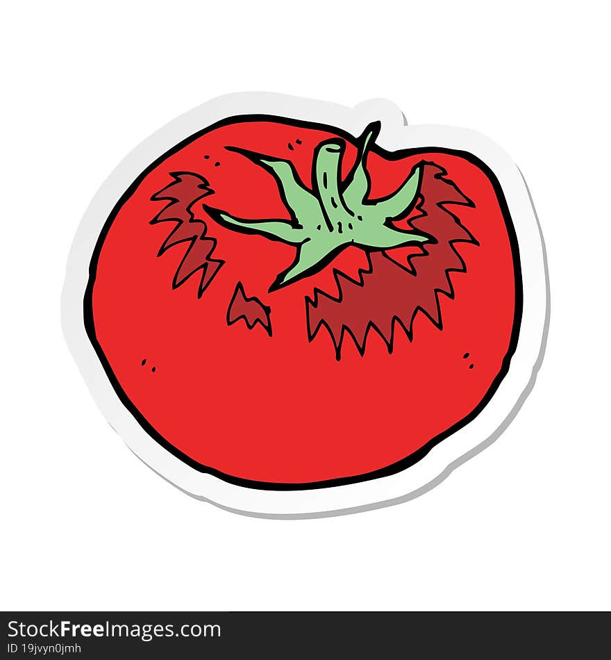 Sticker Of A Cartoon Tomato