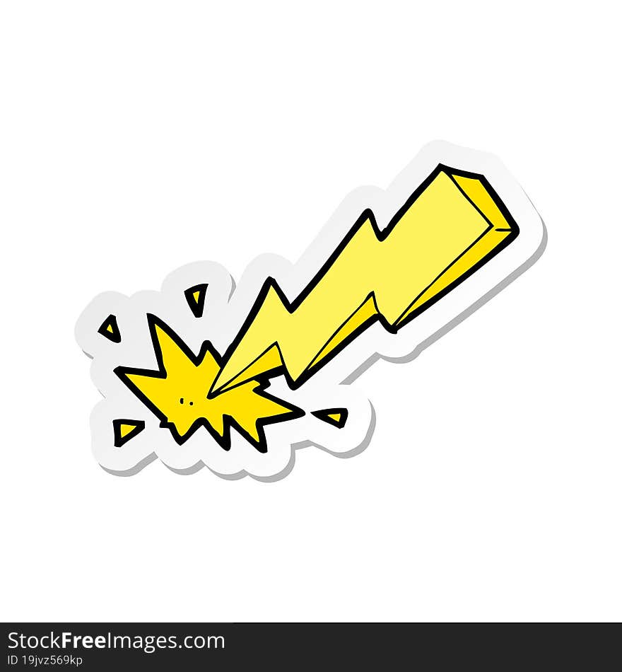 sticker of a cartoon thunderbolt