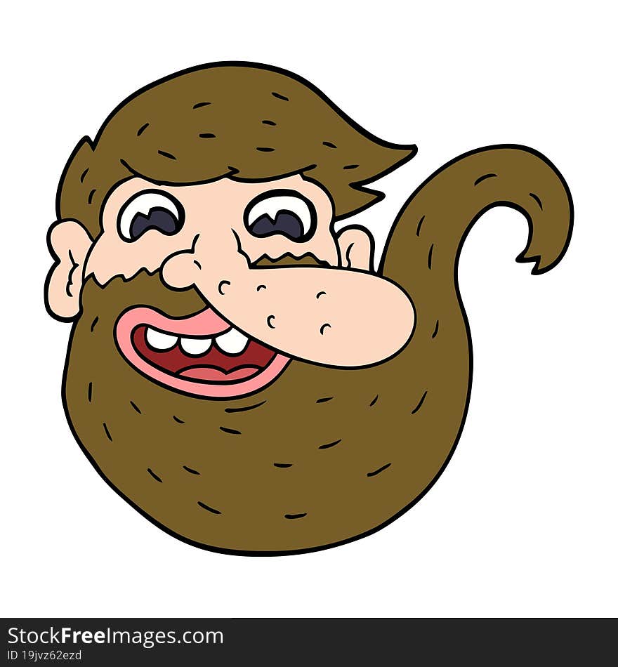 bearded cartoon doodle man