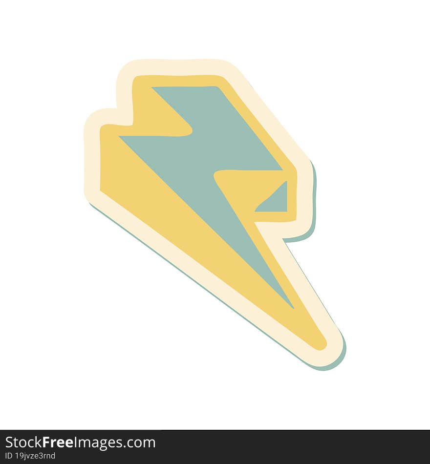 tattoo style sticker of lightning  bolt