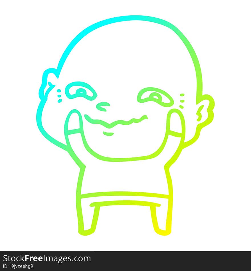 cold gradient line drawing cartoon creepy guy