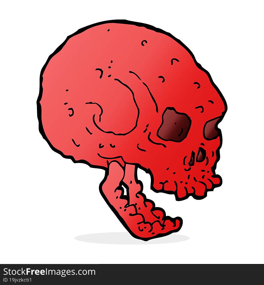 cartoon spooky skull