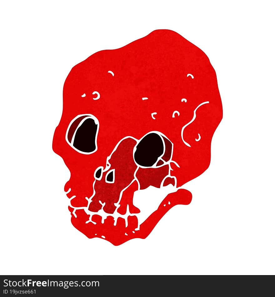 cartoon spooky skull