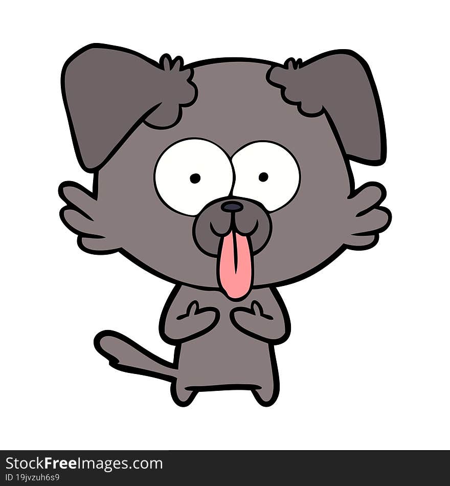 cartoon dog with tongue sticking out. cartoon dog with tongue sticking out