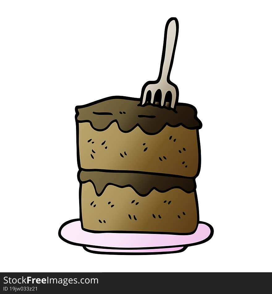 vector gradient illustration cartoon slice of cake