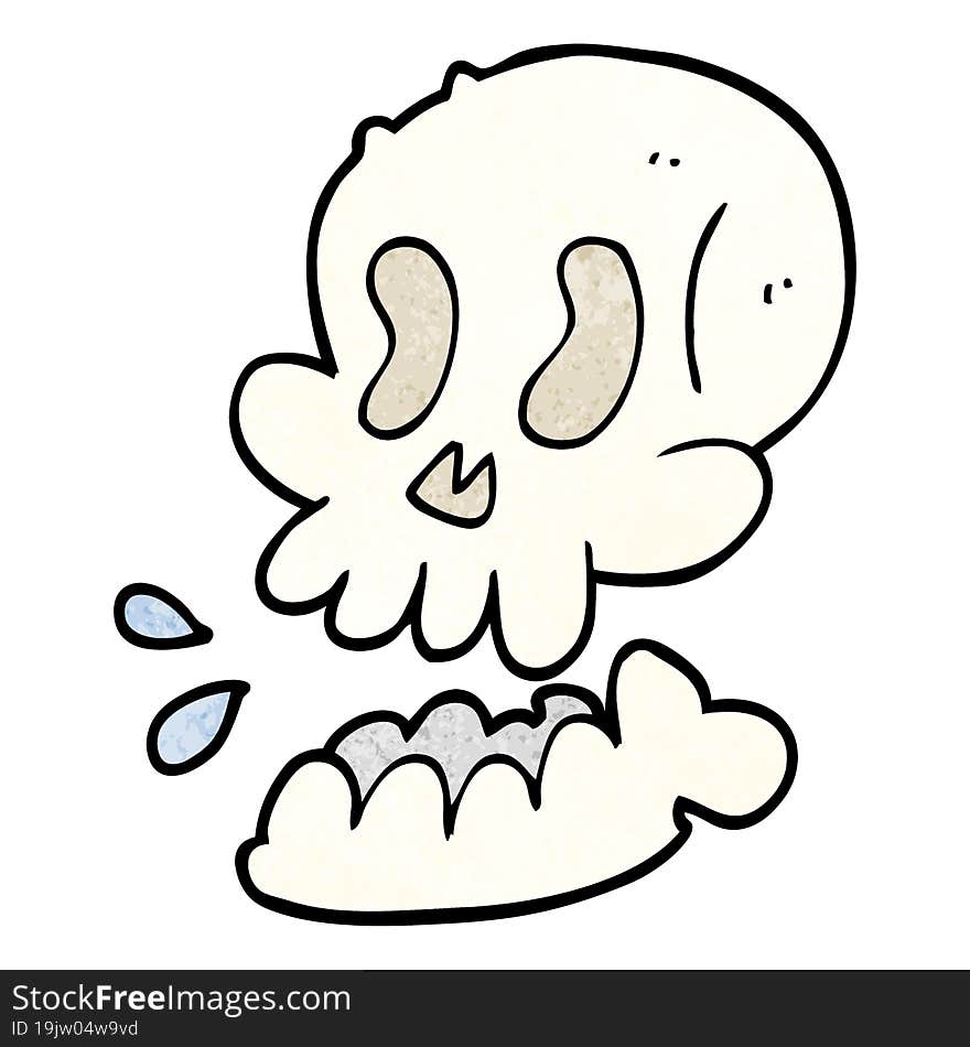 funny cartoon doodle skull