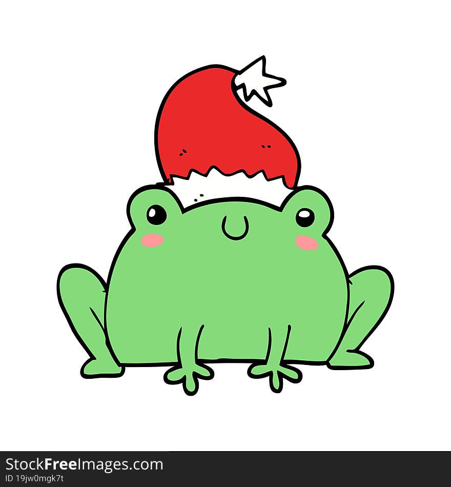 cute cartoon christmas frog