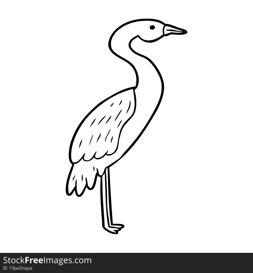 line drawing of a stork. line drawing of a stork