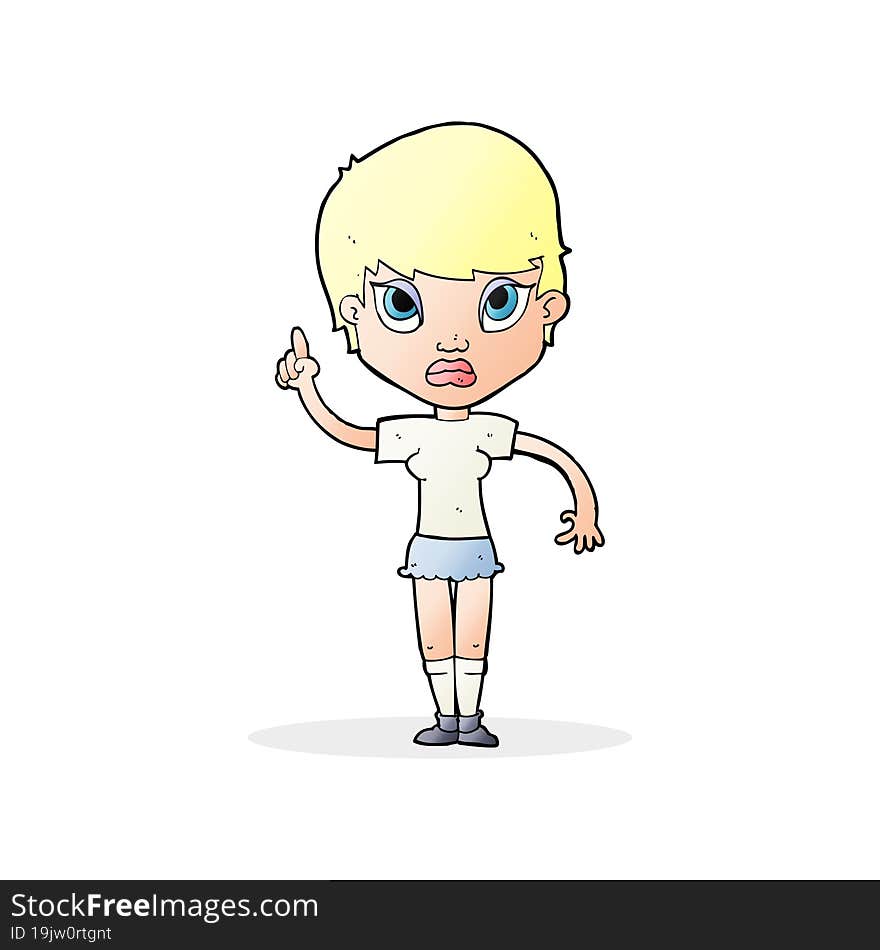 Cartoon Girl With Idea