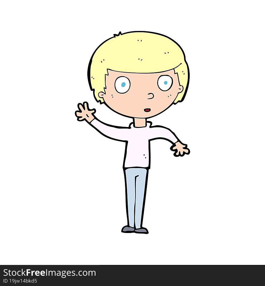 Cartoon Waving Boy