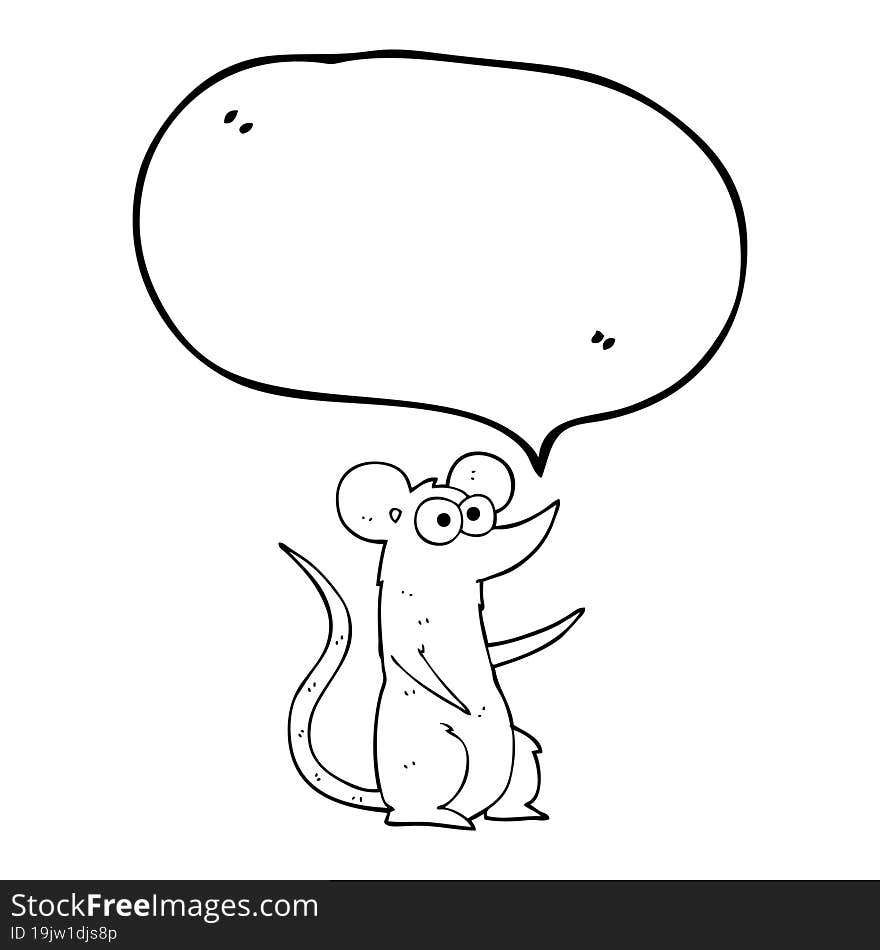 speech bubble cartoon mouse in love