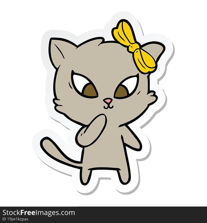 Sticker Of A Cartoon Cat