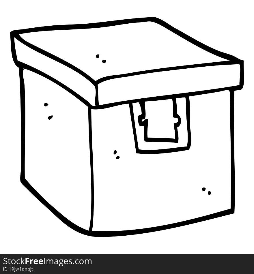 black and white cartoon evidence box