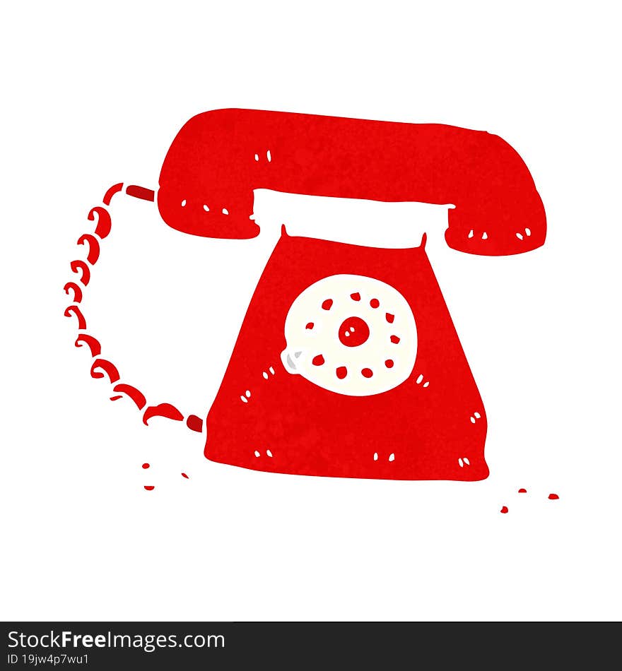 cartoon retro telephone