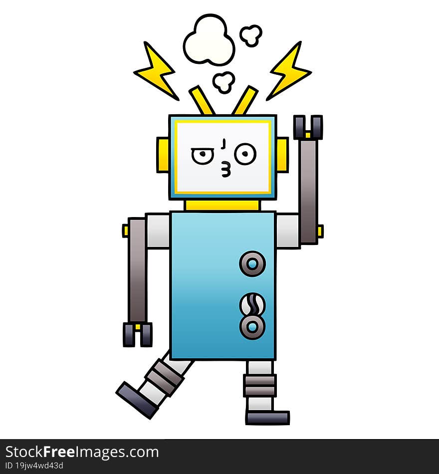 Gradient Shaded Cartoon Robot