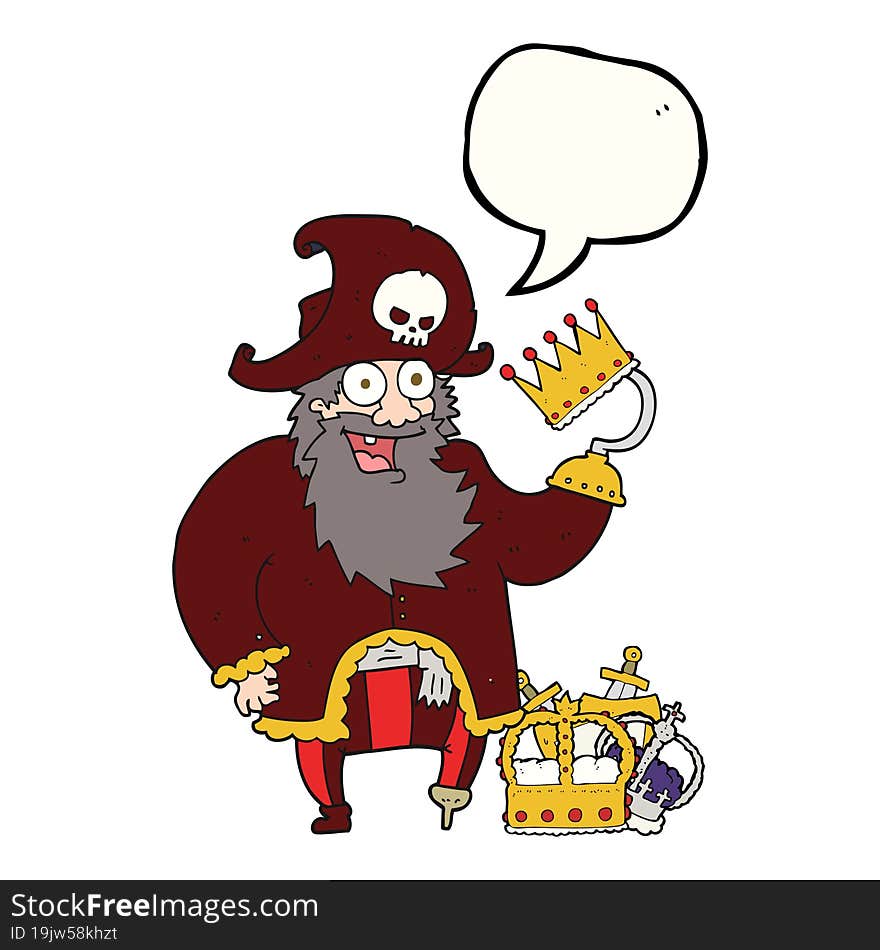 Speech Bubble Cartoon Pirate Captain