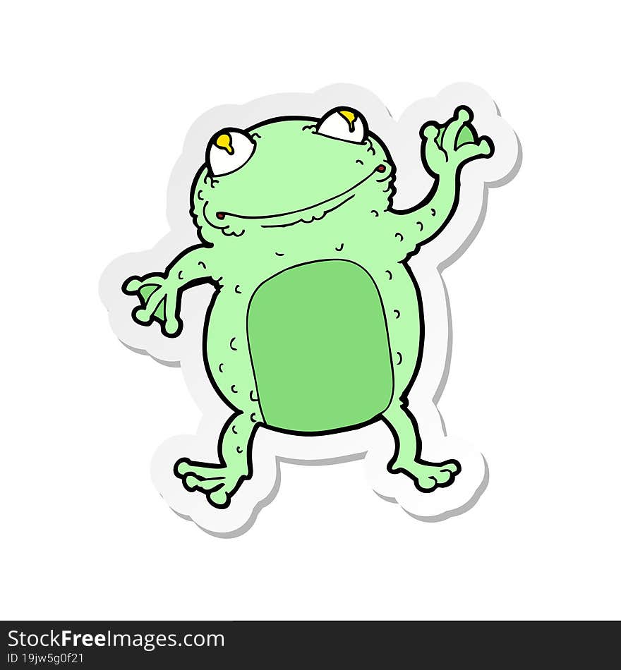 Sticker Of A Cartoon Frog