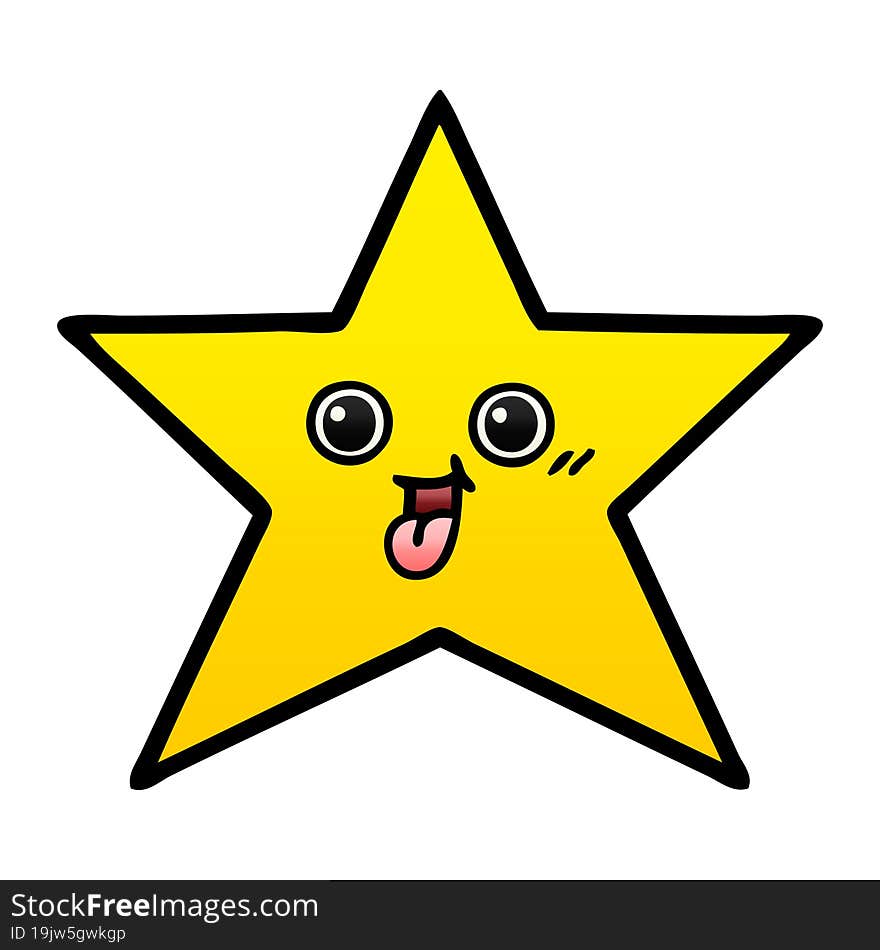 gradient shaded cartoon gold star