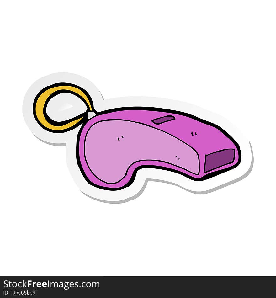 sticker of a cartoon whistle