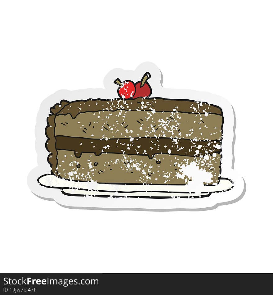 retro distressed sticker of a cartoon cake