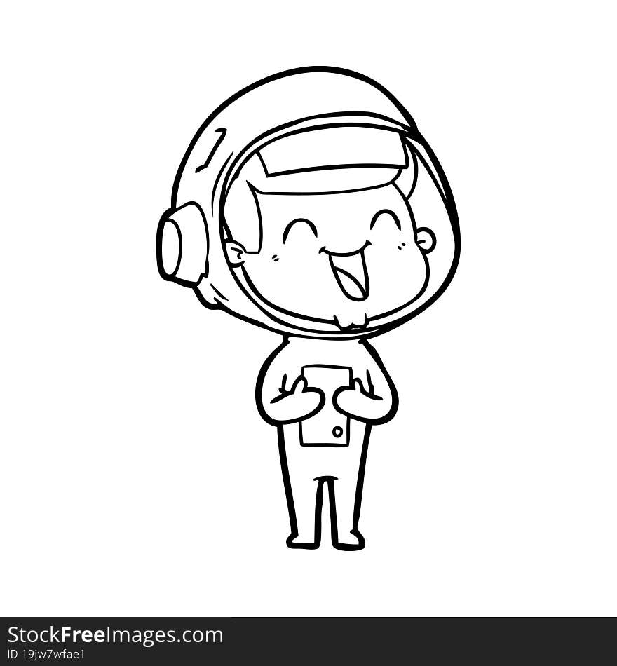 happy cartoon astronaut. happy cartoon astronaut