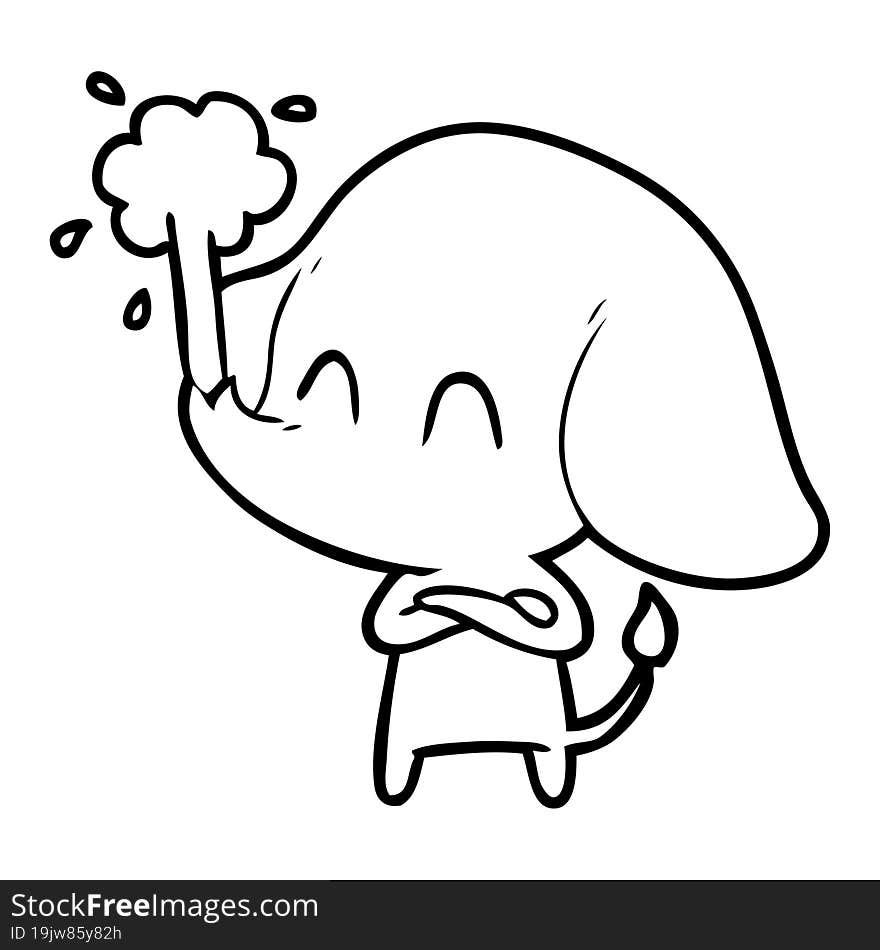 cute cartoon elephant spouting water. cute cartoon elephant spouting water