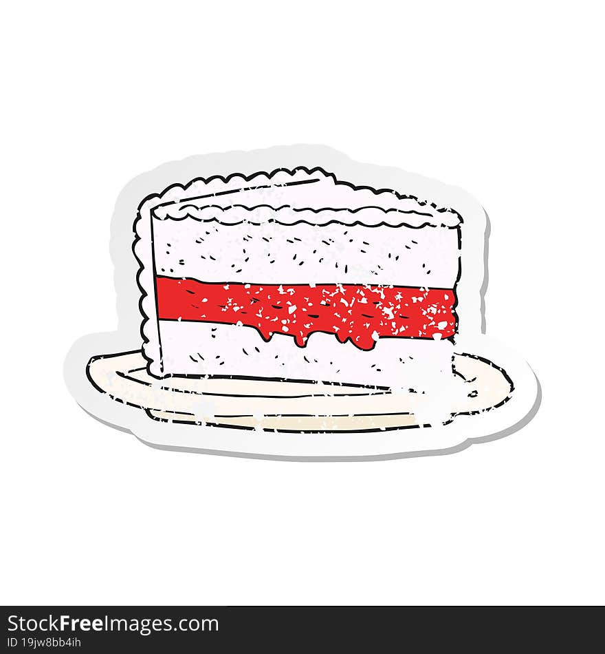 retro distressed sticker of a cartoon cake