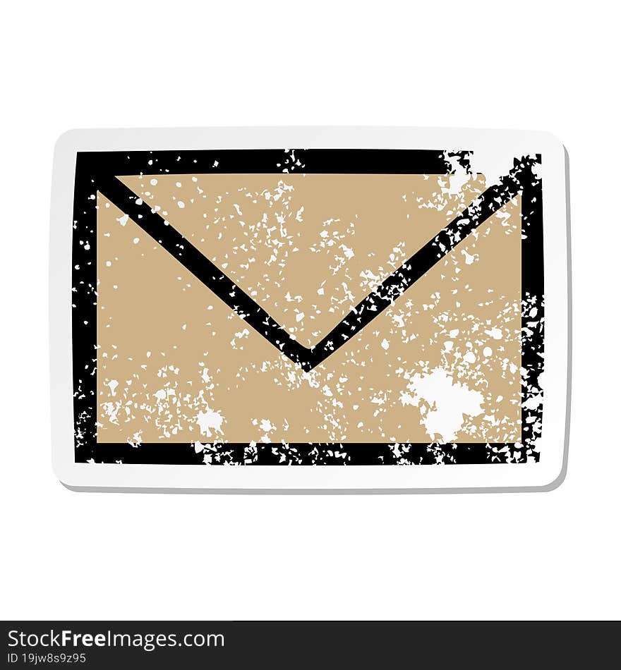 Distressed Sticker Of A Cute Cartoon Paper Envelope