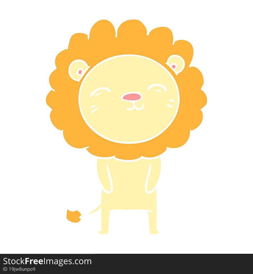 flat color style cartoon lion