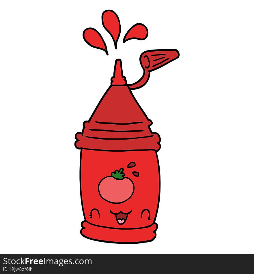 cartoon ketchup bottle