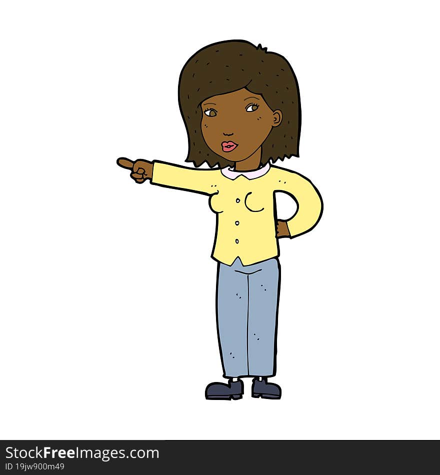 cartoon woman pointing