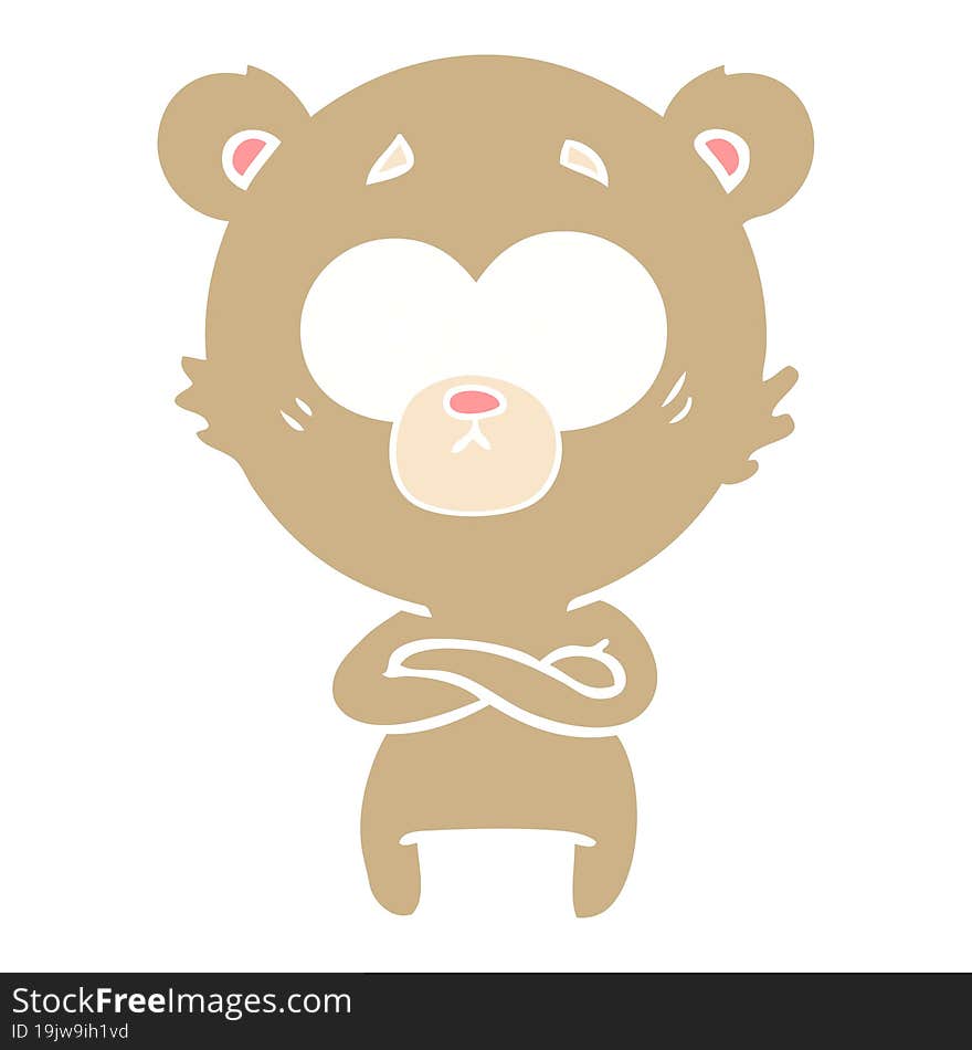 Surprised Bear Flat Color Style Cartoon