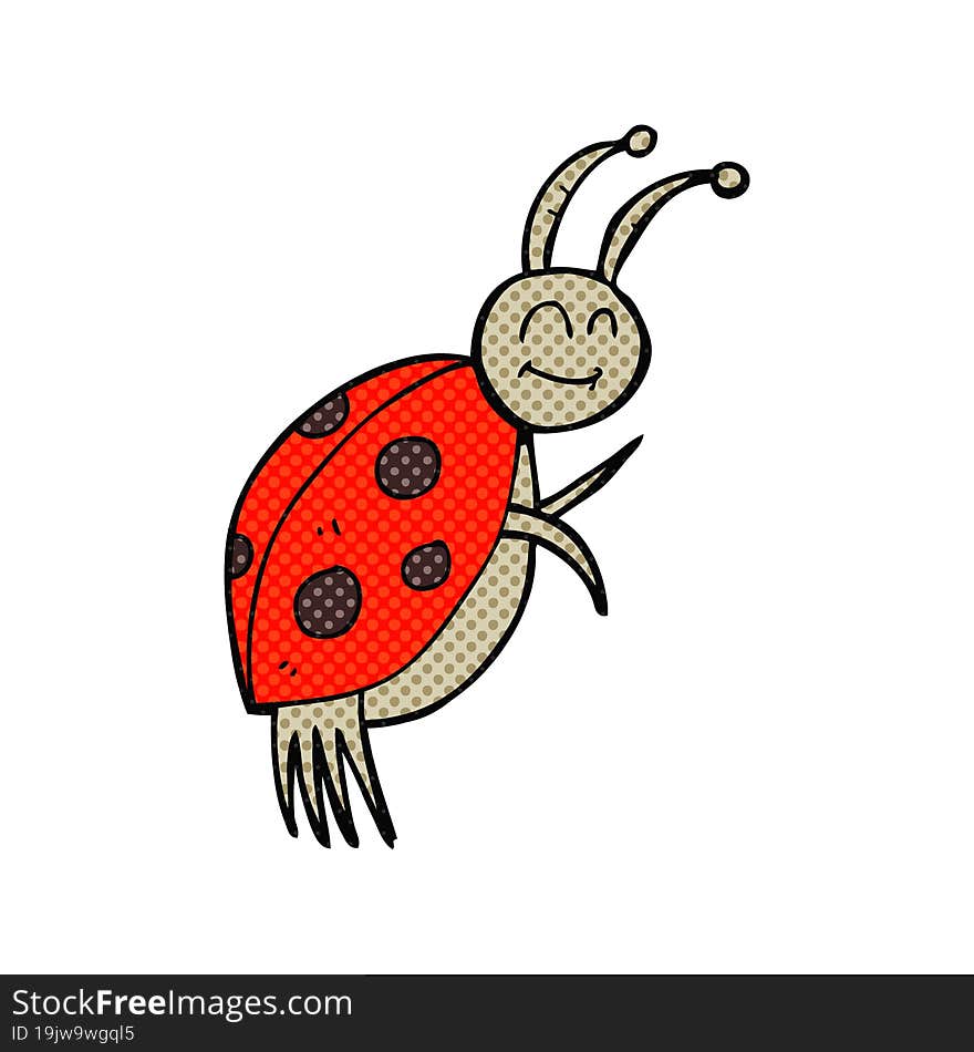 freehand drawn cartoon ladybug