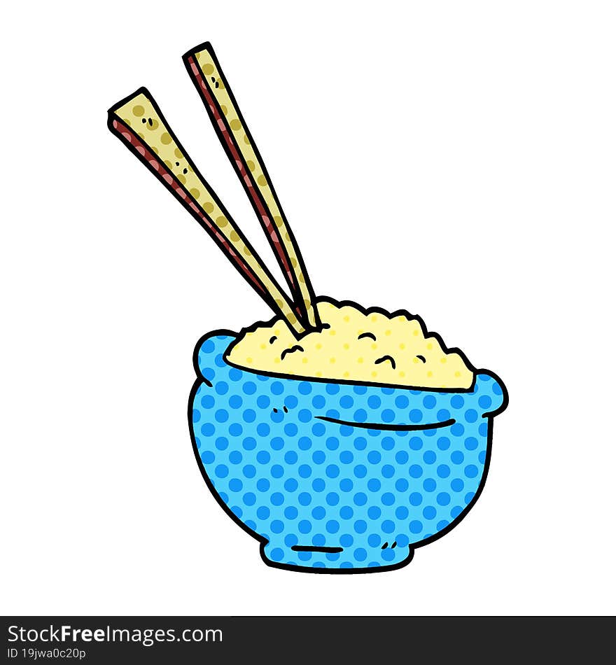 cartoon doodle tasty bowl of rice