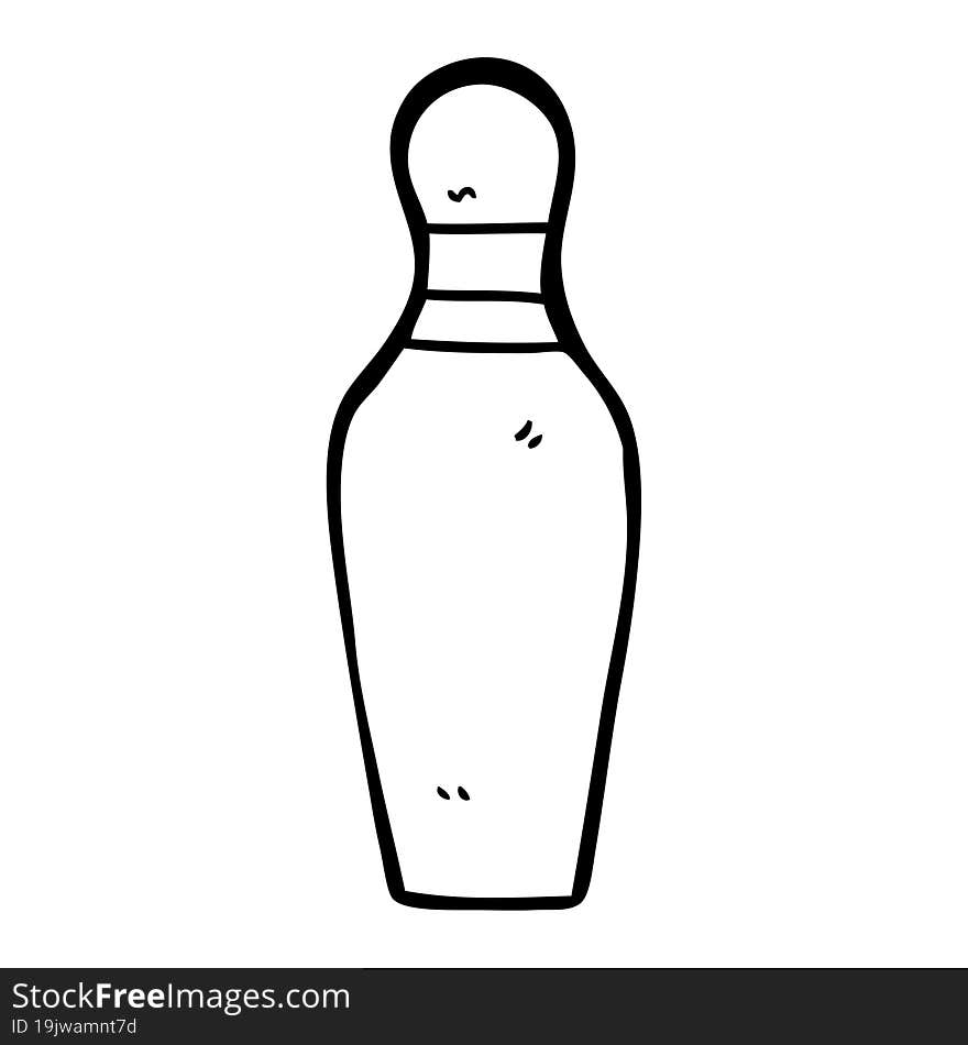 Line Drawing Cartoon Bowling Pin