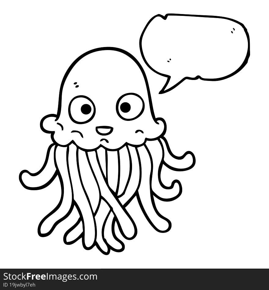 speech bubble cartoon octopus