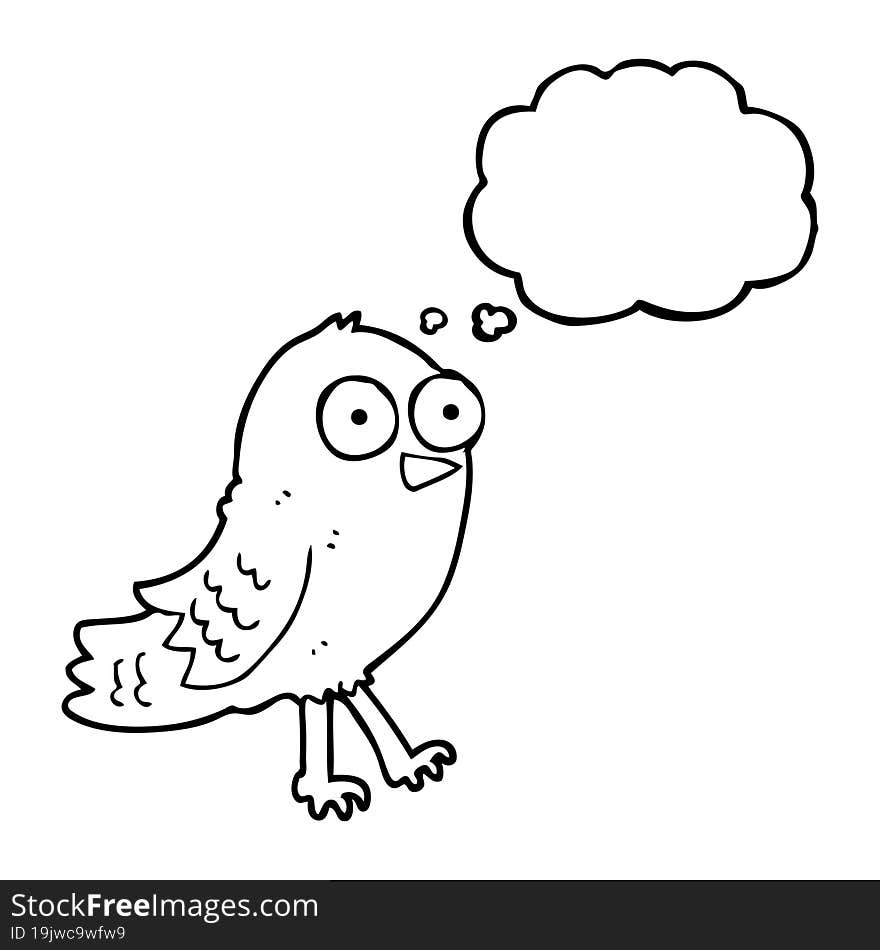 Thought Bubble Cartoon Bird