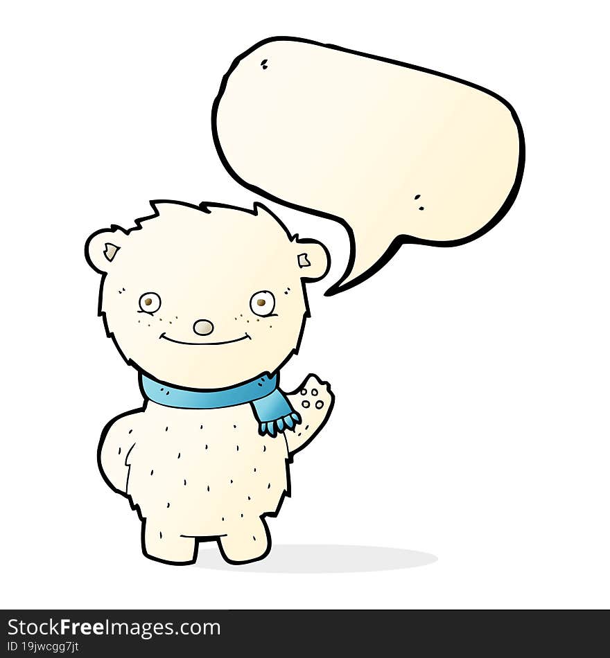 cartoon cute polar bear with speech bubble