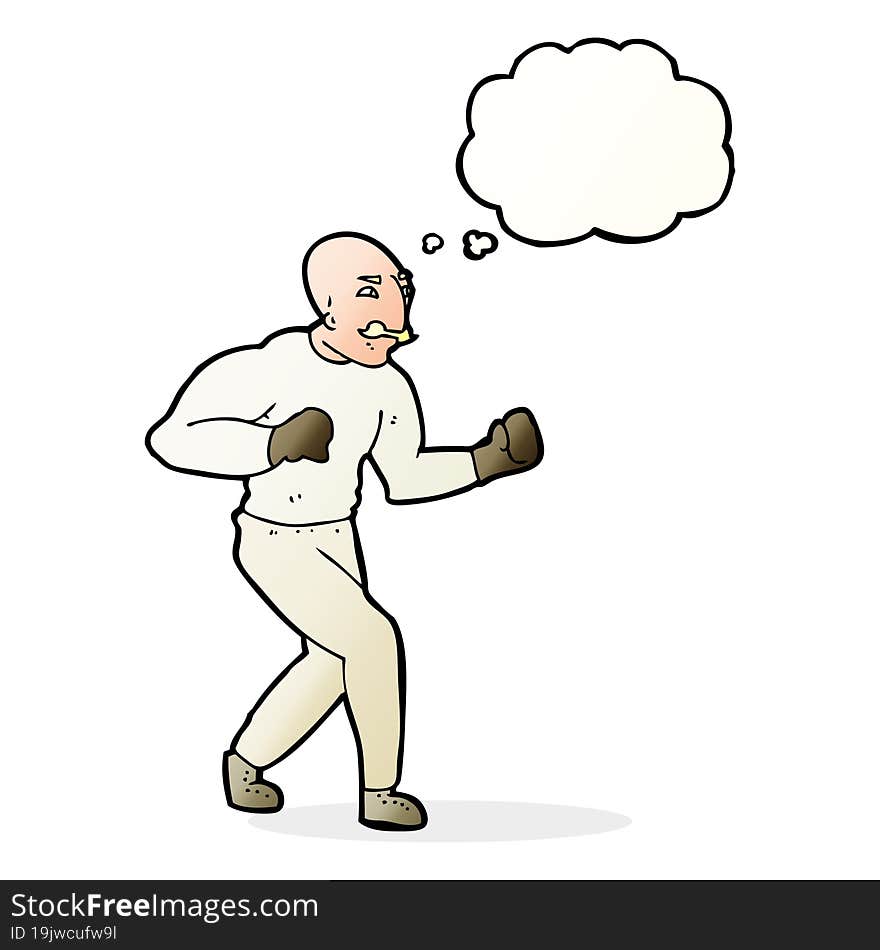 Cartoon Victorian Boxer With Thought Bubble