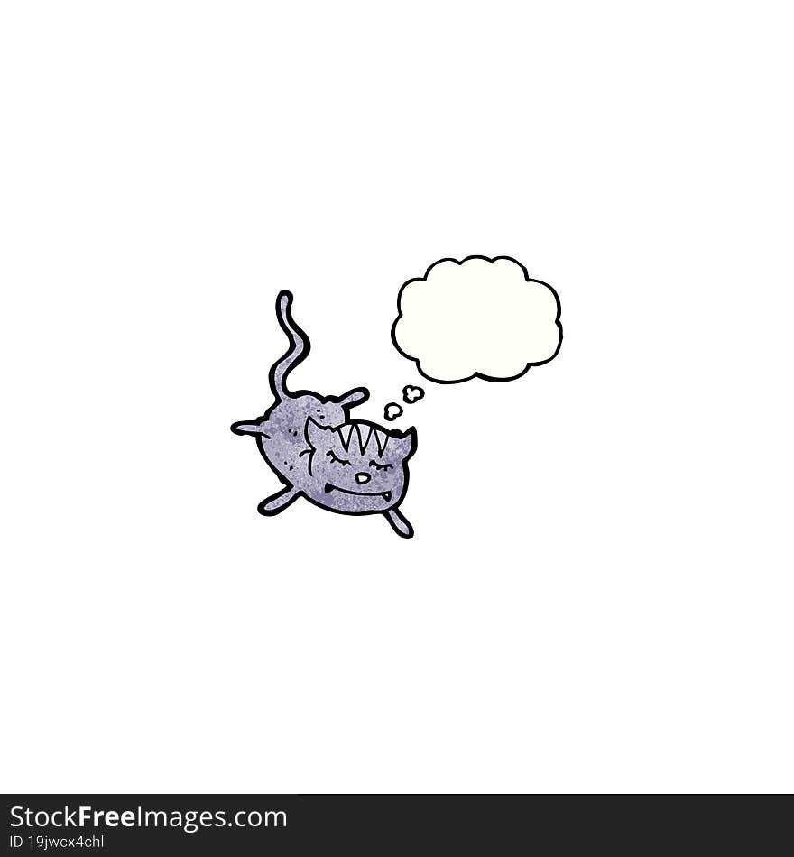 Cartoon Cat With Thought Bubble