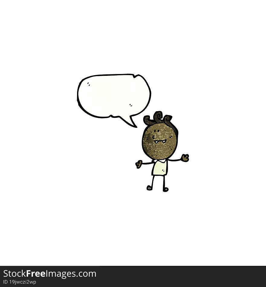 Cartoon Happy Man With Speech Bubble