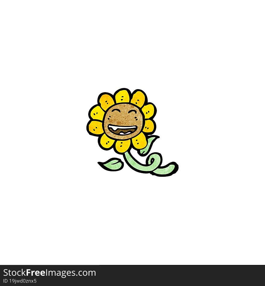 Retro Sunflower Cartoon