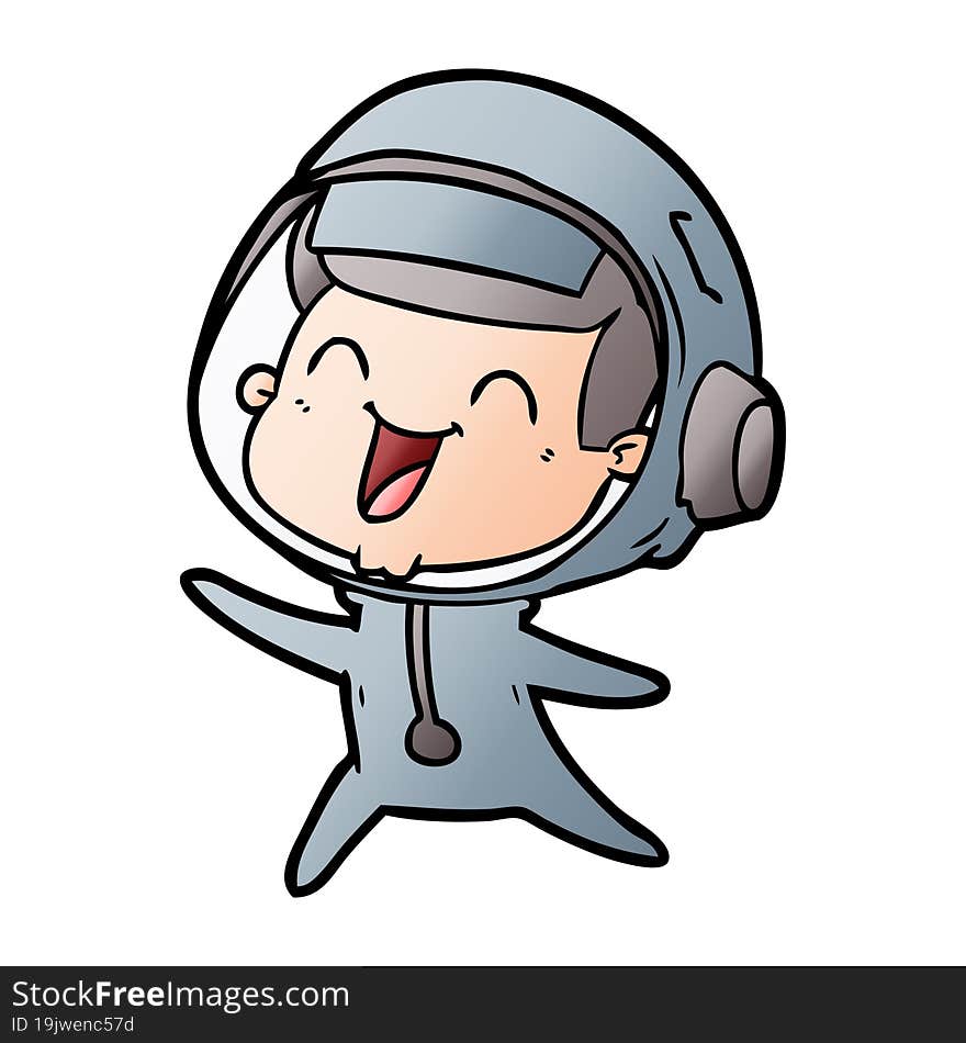 happy cartoon astronaut. happy cartoon astronaut