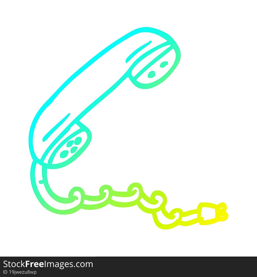 cold gradient line drawing cartoon telephone handset