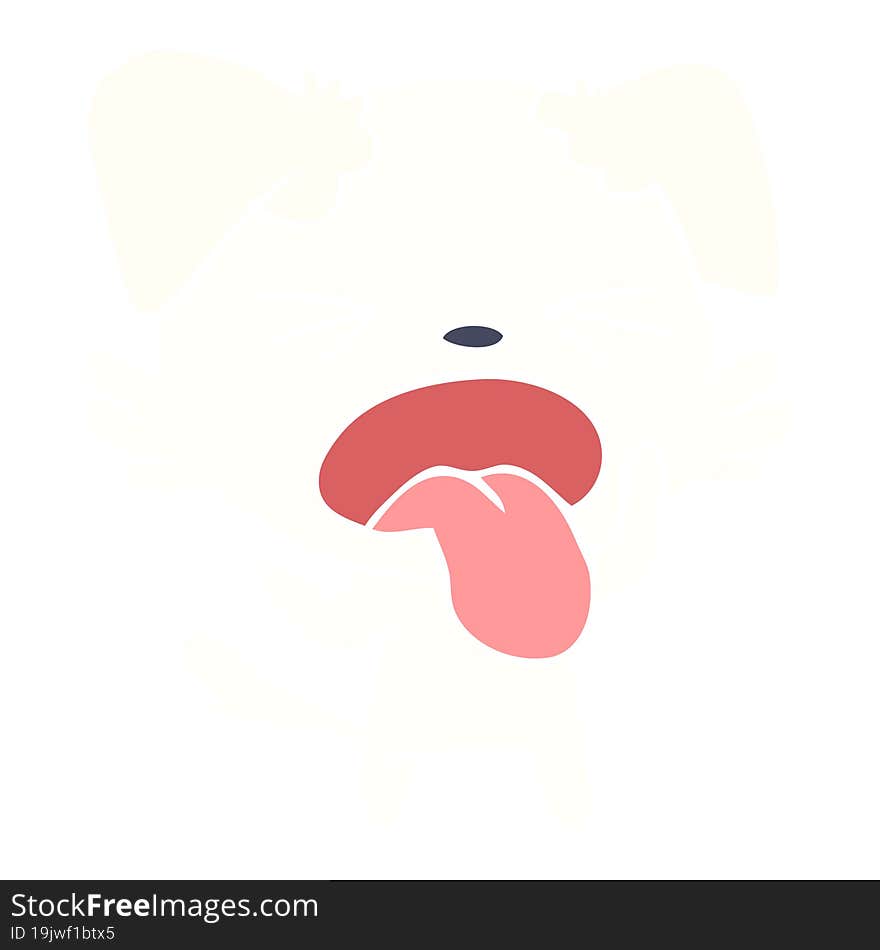 flat color style cartoon disgusted dog